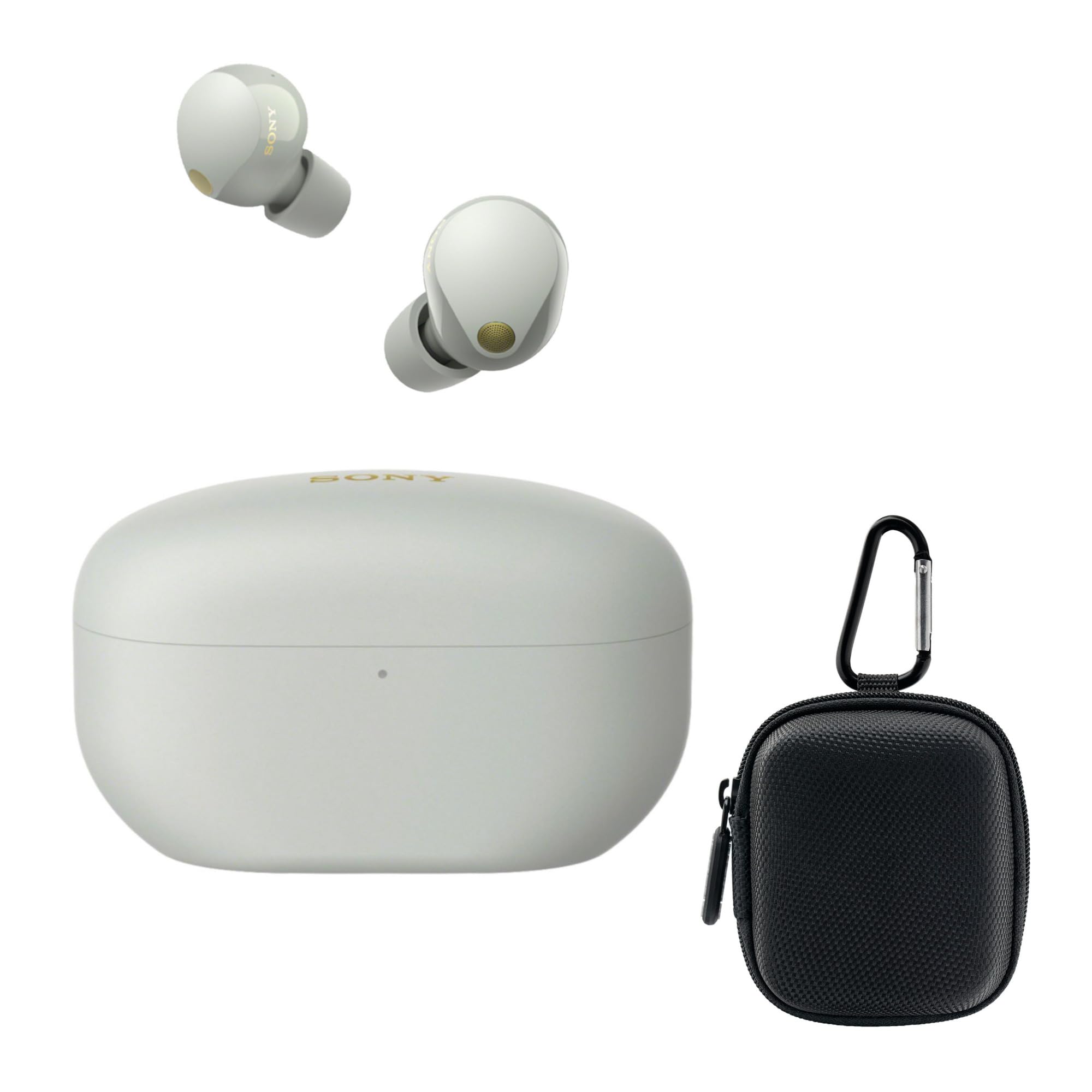 Sony WF-1000XM5 Truly Wireless Noise Canceling Earbuds (Silver) with Hard  Shell Earbud case (2 Items)